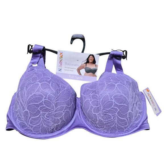 Joyspun Other - Joyspun Underwire Balconette Bra Plus Size 46DD Full Figure Lightly Padded Purpl